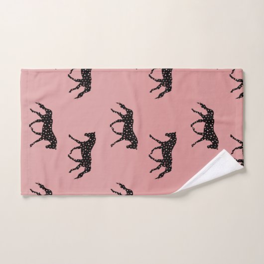  paarden en harten bad handdoek (Handdoek)
