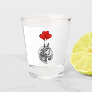 Paarden en harten shot glas