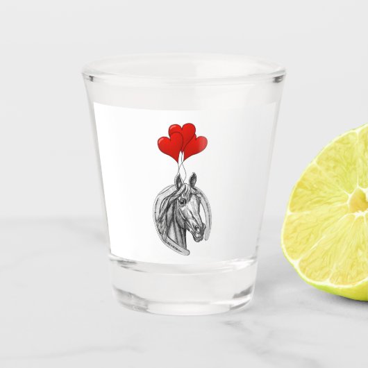 Paarden en harten shot glas (Voorkant)