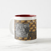 Paarden en Hay Bales persoonlijke foto Tweekleurige Koffiemok (Voorkant links)