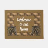 Paarden en Hay Bales Welkom Deurmat (Voorkant)