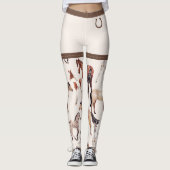 Paarden en Hoefijzers Neutrale kleur Leggings (Voorkant)