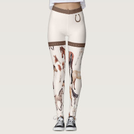 Paarden en Hoefijzers Neutrale kleur Leggings