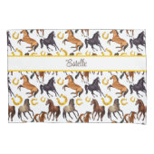 Paarden en hoefijzers op maat kussensloop (Voorkant)