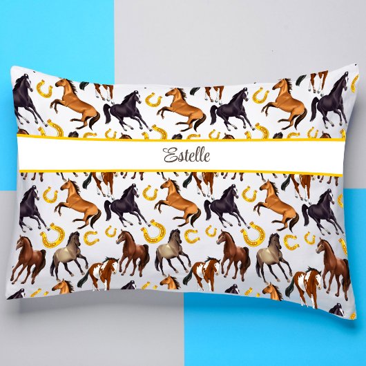 Paarden en hoefijzers op maat kussensloop