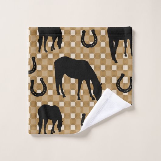 Paarden en Hoefijzers, Western land Bad Handdoek (Wasdoekje)