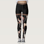 Paarden en Hoefijzers zwart en bruin Leggings (Voorkant)