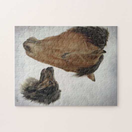 Paarden en honden Puzzle Legpuzzel (Horizontaal)