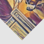 Paarden- en hondenschilderij, tissuepapier (Detail)