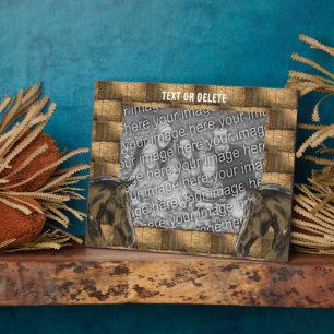 Paarden en hooibalen Voeg uw foto gepersonaliseerd Fotoplaat