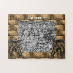 Paarden en hooibalen Voeg uw foto gepersonaliseerd Legpuzzel