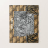 Paarden en hooibalen Voeg uw foto gepersonaliseerd Legpuzzel (Verticaal)