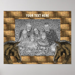 Paarden en hooibalen Voeg uw foto gepersonaliseerd Poster