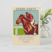 Paarden en jockey Derby Party Kaart (Staand voorkant)