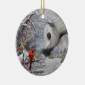 Paarden en kardinale versiering - Voeg uw speciale Keramisch Ornament (Rechts)