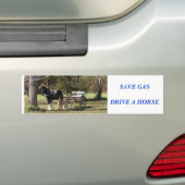 Paarden en karren, SAVE GASDRIVE A HORSE Bumpersticker (Op auto)