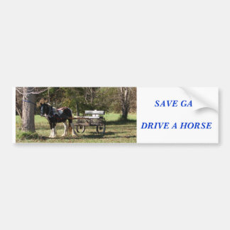 Paarden en karren, SAVE GASDRIVE A HORSE Bumpersticker