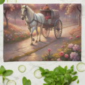 Paarden en karren theedoek (Gevouwen)