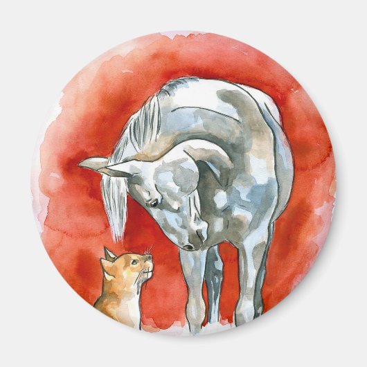 Paarden en kat magneet (Voorkant)