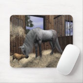 Paarden en kat-mousepad van stille bedrijven muismat (Met muis)