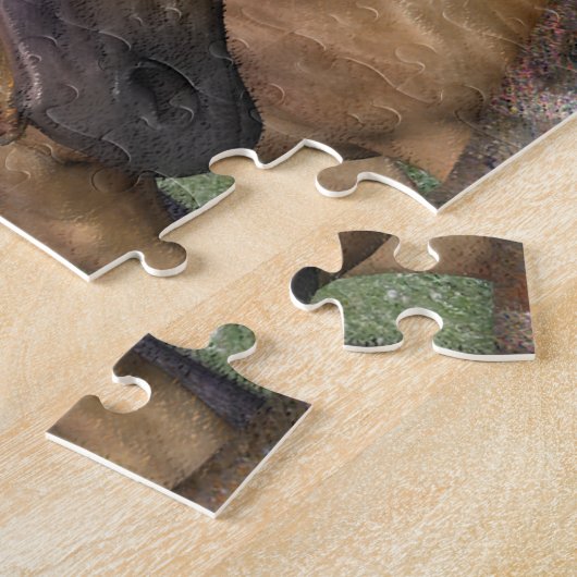 Paarden en kat puzzels - hou van dik Gesponnen (Zijkant)