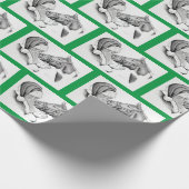 Paarden en kerstkerstkerstbedekking cadeaupapier (Hoek)