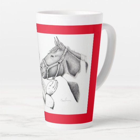 Paarden en kerstkerstkerstbedekking latte mok (Rechterhoek)