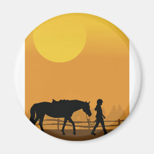 Paarden en kinderen magneet