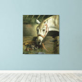 Paarden en kittens, 1890 canvas afdruk (Insitu (Houten vloer))