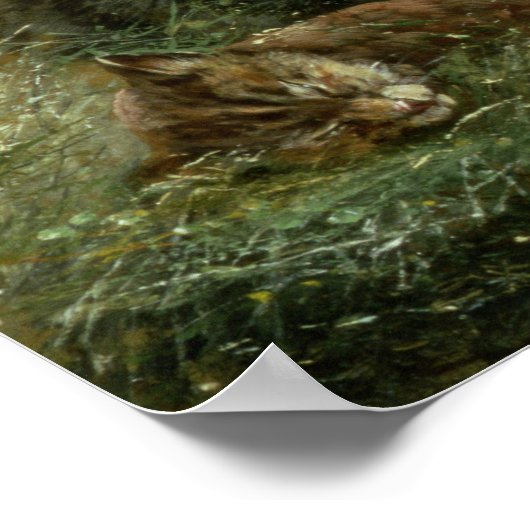 Paarden en kittens, 1890 poster (Hoek)