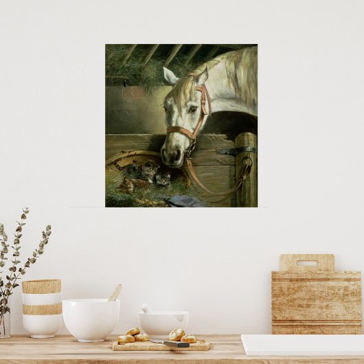 Paarden en kittens, 1890 poster (Keuken)