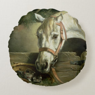 Paarden en kittens, 1890 rond kussen