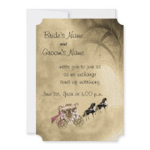 Paarden en koets bruiloft uitnodiging