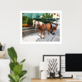 Paarden en koets in St Wolfgang Poster (Thuiskantoor)