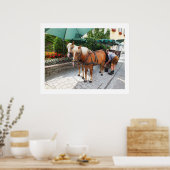 Paarden en koets in St Wolfgang Poster (Keuken)