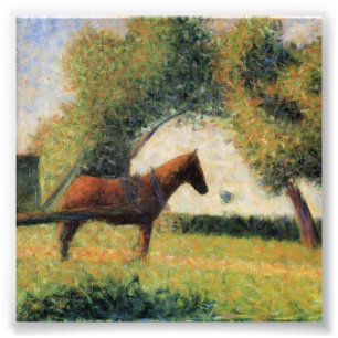 Paarden en kunst door Georges Seurat Foto Afdruk