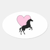 Paarden en liefde ovale sticker (Voorkant)