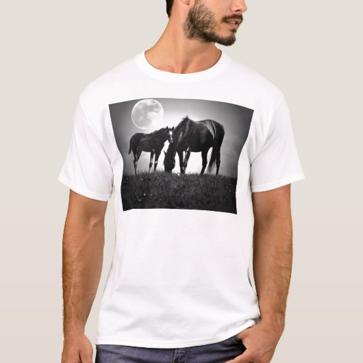 Paarden en maan t-shirt (Voorkant)
