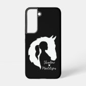 Paarden en meisjes paardenliefhebbers silhouette h samsung galaxy hoesje (Achterkant)