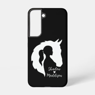 Paarden en meisjes paardenliefhebbers silhouette h samsung galaxy hoesje