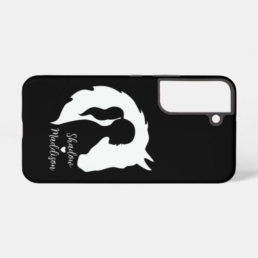 Paarden en meisjes paardenliefhebbers silhouette h samsung galaxy hoesje (Achterkant horizontaal)