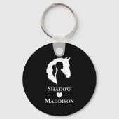 Paarden en meisjes paardenliefhebbers silhouette-h sleutelhanger (Voorkant)