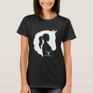 Paarden en meisjes paardenliefhebbers silhouette-h t-shirt