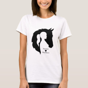 Paarden en meisjes paardenliefhebbers silhouette h t-shirt