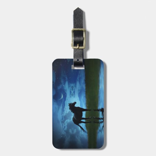  paarden en moon bagagelabel (Voorkant verticaal)