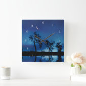 Paarden en Moon Stars Fantasy Beauful Vierkante Klok (Huis)