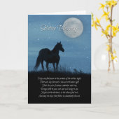 Paarden en moon Winter Solstice Blessing Poem Kaart (Gele Bloem)