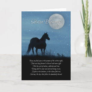 Paarden en moon Winter Solstice Blessing Poem Kaart