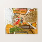 Paarden en onderbroekwagens in de sneeuw legpuzzel (Horizontaal)