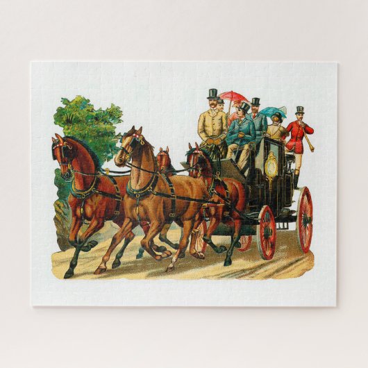Paarden en onderstel legpuzzel (Horizontaal)